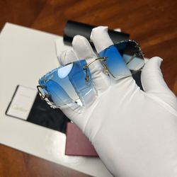 Cartier C-Decor Diamond cut -Blue lens Sunglasses