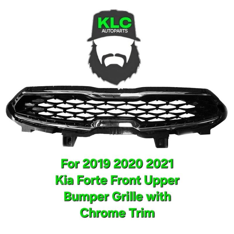 For 2019 2020 2021 Kia Forte Front Upper Bumper Grille with Chrome Trim