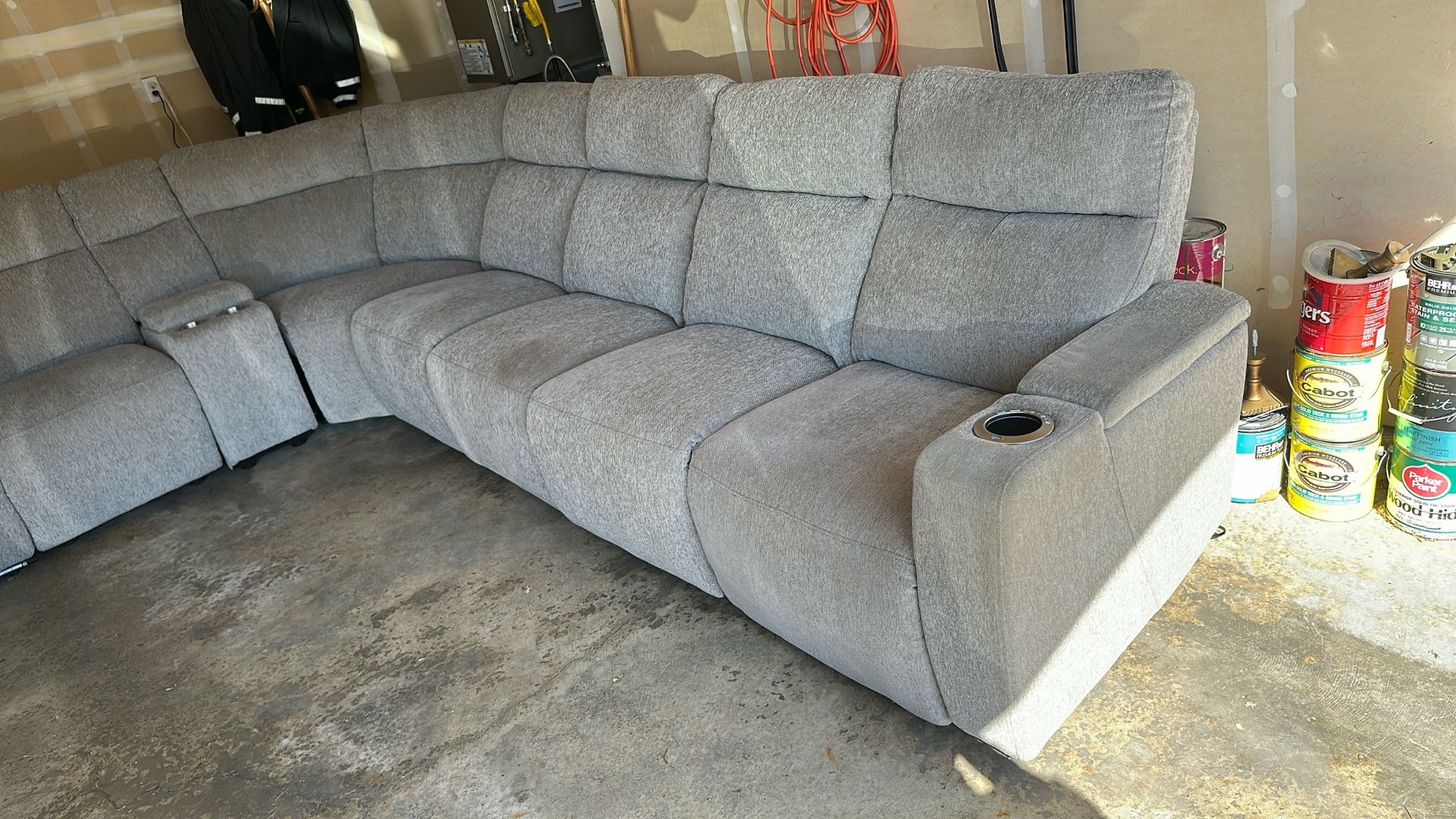 8 Piece RHIS Sectional Set Living Room/Family Room/Gray Tweed