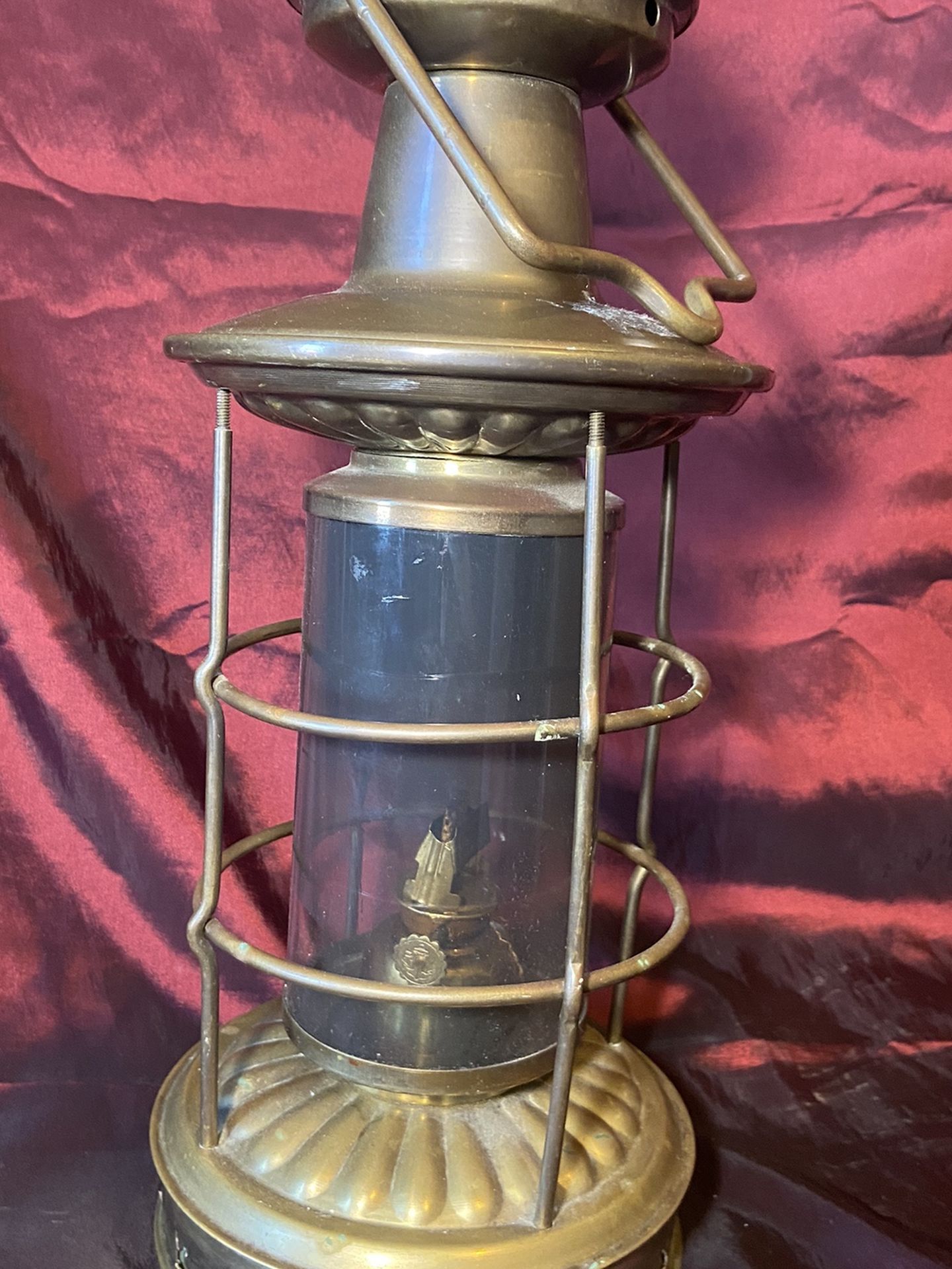 Antique stamped  R V anchor oil Lamp 