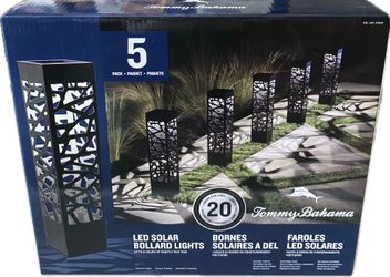 Tommy Bahama Square Solar Bollard Lights 20 Lumen 5 pack Item 1718540