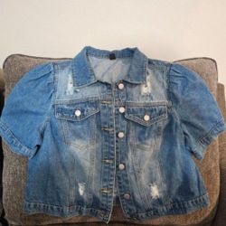 Shein Soft Short Sleeved Denim Jacket - Size XL
