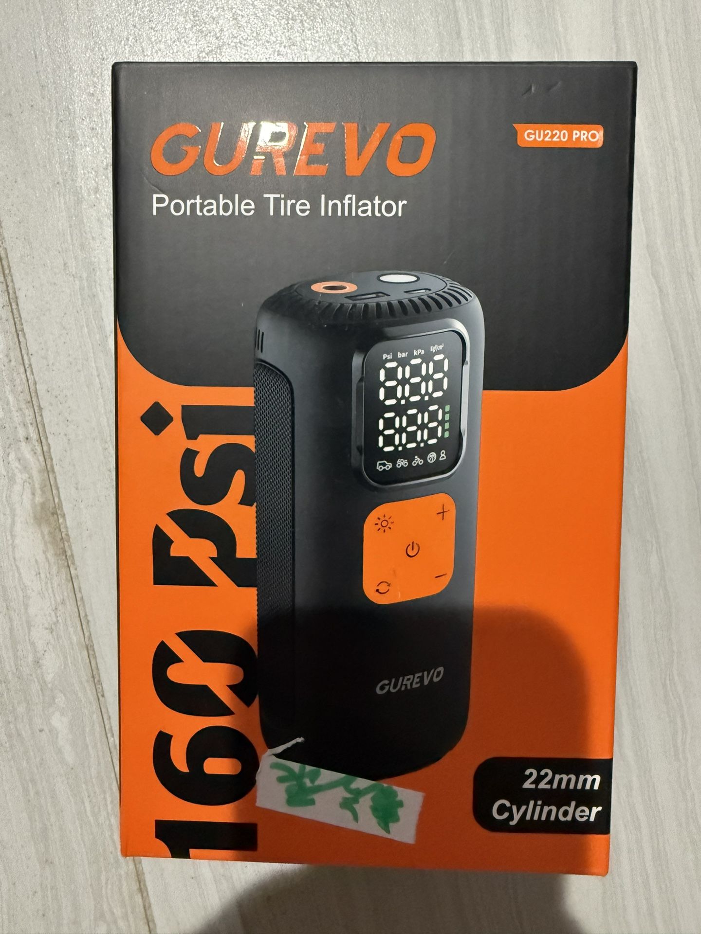 Tire Inflator Portable Air Compressor, Cordless Car Tire Inflator with Digital Pressure Gauge, LED Light and Auto Shut-Off Function -Air Pump for Car