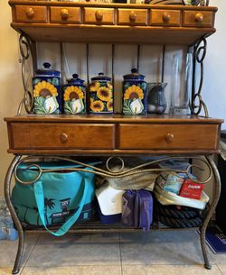 Wood Kitchen Hutch