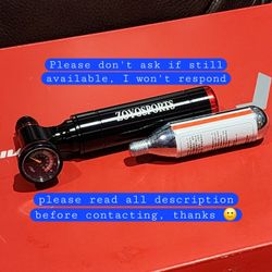 CO2 Bike Pump with Gauge and 16g Canister Cartridge