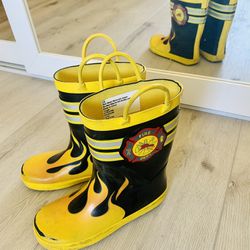Kids Rain Boots Firefighter Dept Size 12