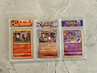 Pokémon Display Card Collection – Charmander, Charmeleon & Deoxys – Magnetic Display Cases