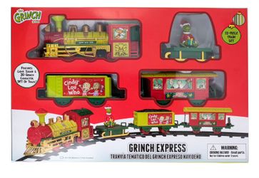 NEW DR. SEUSS’ THE GRINCH WHO STOLE CHRISTMAS BUMP N GO TRAIN SET BATTERY OPERATED PLASTIC