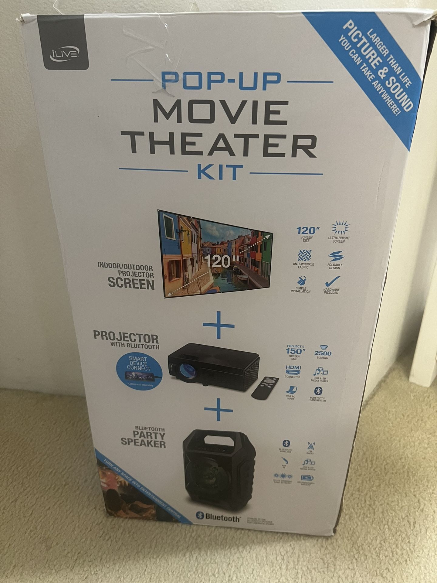 iLive Pop-Up Movie Theater Kit