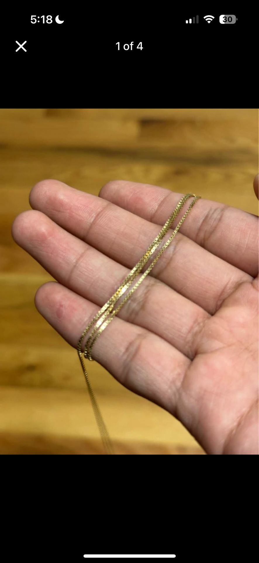 0.7mm Box Chain Necklace in Solid 14K Gold - 20"