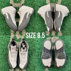 Air Jordan 12 White Dark Grey Size 8.5 