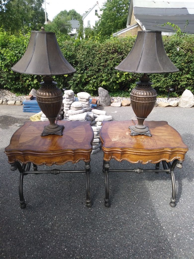 Antique End tables w/ lamps