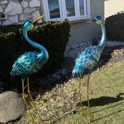 New Garden Decoration Stake set 2 pieces  37” H check  more pictures