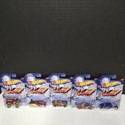 Hot Wheels Holiday Hot Rods Collectible Toy Cars Set 1-5 Complete Mattel 2016