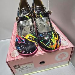 Chocolatica's High Heel Paint Women's Mary Jane Pumps sz 38. 