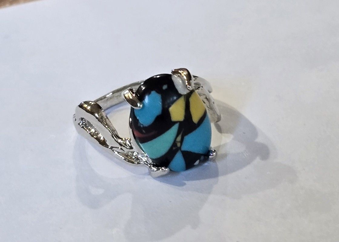 TRENDSETTER  MILLEFIORE MURANO  STYLE POLISHED STONE NEW  SIZE 6 FOREVER WEAR...