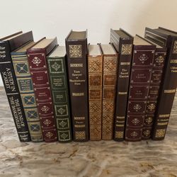 Staging Leather Bound Gold Leaf Inscribed Title and Library