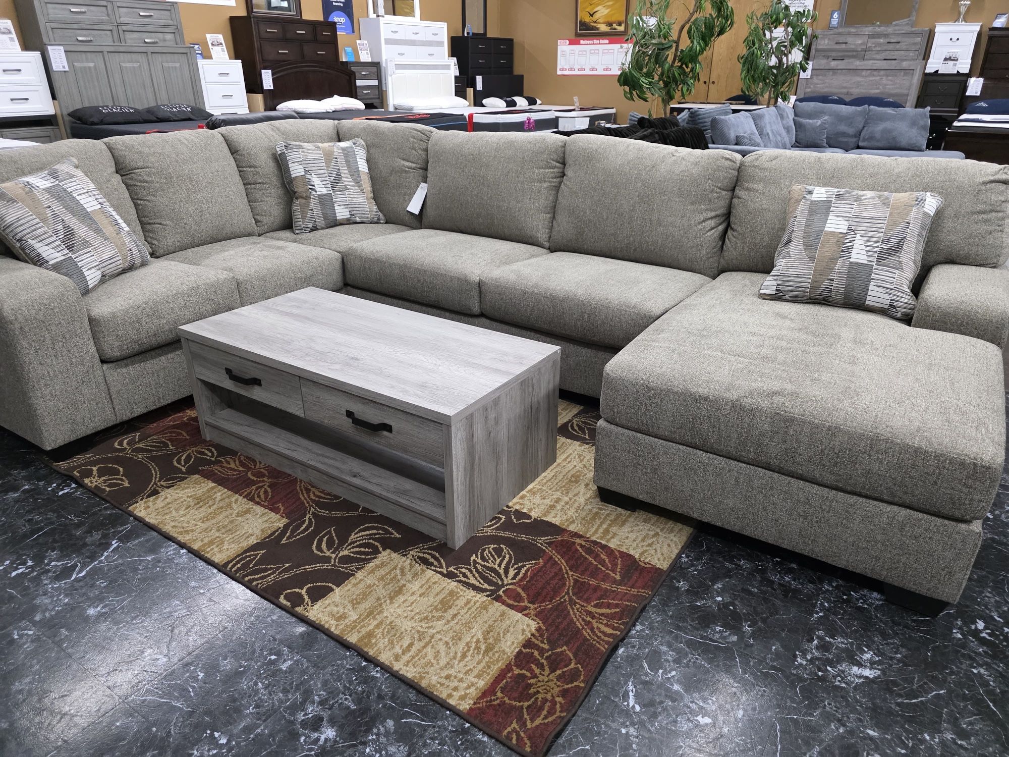 High-end Ashley Sectional with accent pillows