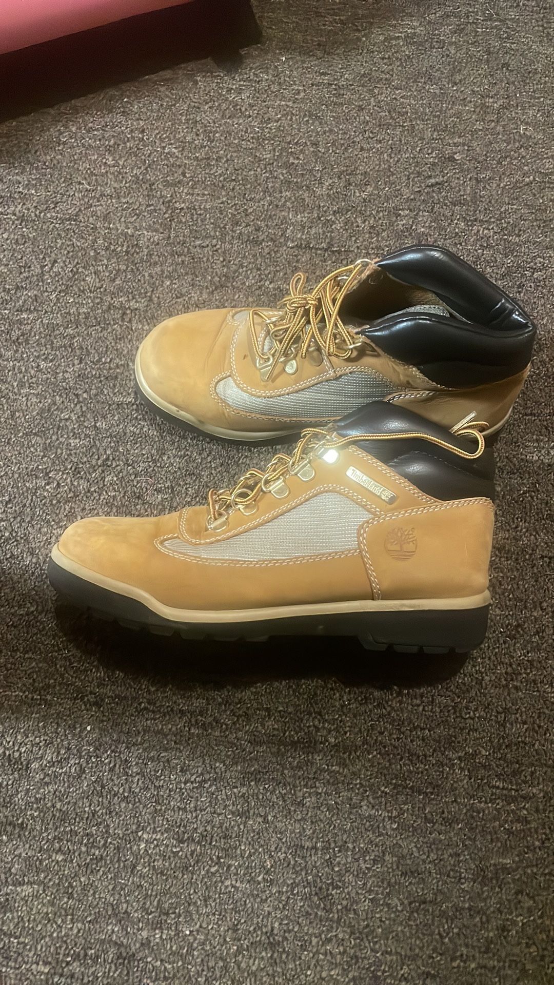Timberland Tan and Black Rugged Outdoor Boots size 5Y