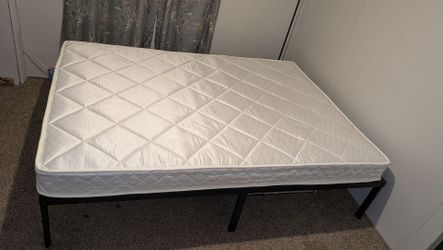 Full size box spring mattress with frame