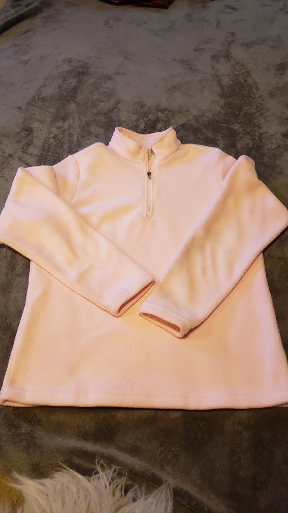 Vintage 90's LL Bean Women's Pink Fleece Jacket - 1/3 Zip. 