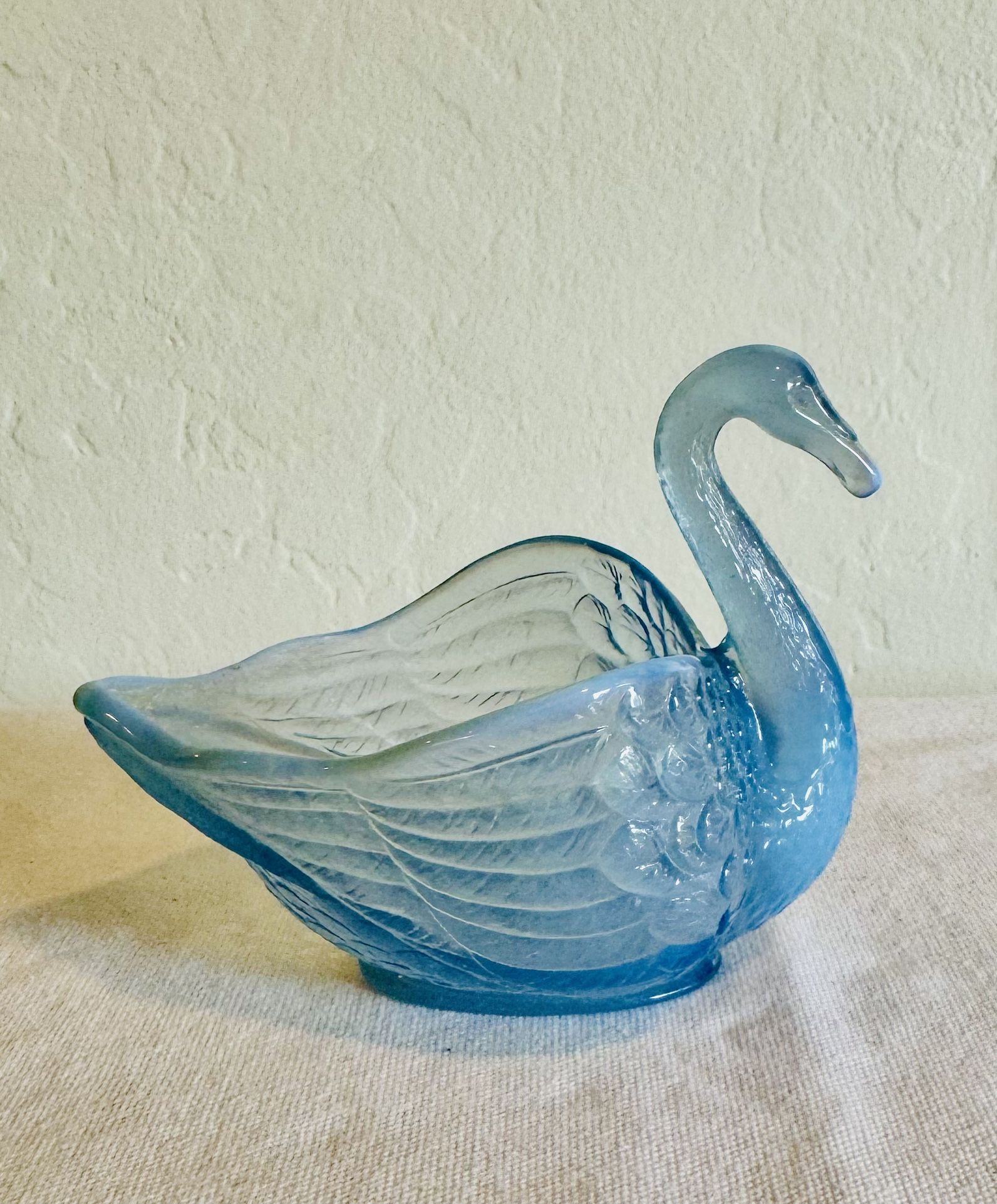 Vintage Fenton Blue Opalescent Swan