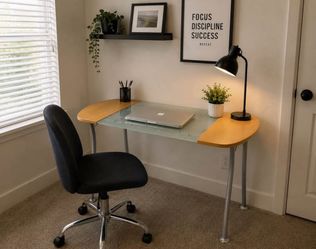 Modern Glass & Wood Desk