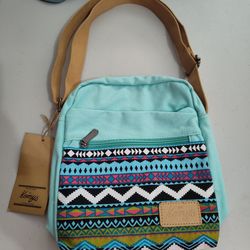 New Kemys Crossbody Bag Boho Teal Mint Green Purse With Adjustable Strap