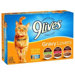 9 Lives  Wet Cat Food 12 Count 5.5 oz Gravy Lovers