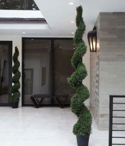 8ft UV Resistant Artificial Spiral Topiary Tree in Pot - retails for over $600
