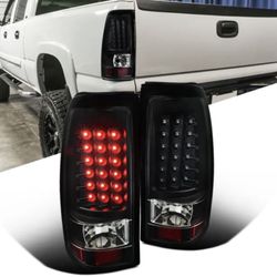 Fit 03-06 Chevy Silverado 1(contact info removed)HD 3500 LED Black Tail Lights Rear Brake Lamp
