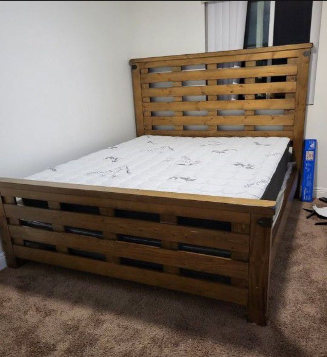 Mainstays 9 New Cali King Bed Frame Mattress And Box Spring Included