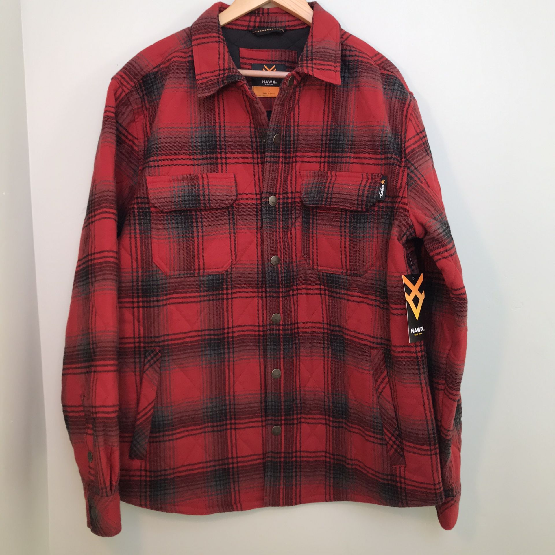 Hawx Work Gear NWT Men’s Large Plaid Insulated Jacket Shirt