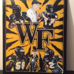 Wake Forest Football Print “ Paint It Black and Old Gold”