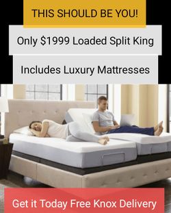 NEW Split King Adjustble Base w/ Massage & Luxury Mattresses $1999 