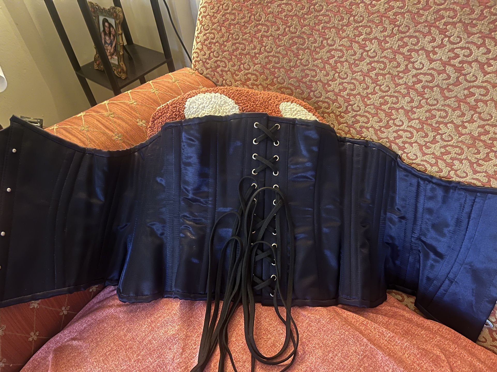 NEW! ORCHARD CORSET- Navy Blue | Satin Under bust Hourglass( Standard)  Steel Boned Corset
