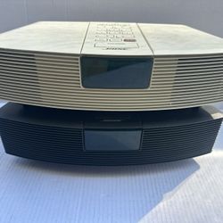 Lot Of (2) Bose AWR-1RW Acoustic Wave Clock Radio Parts Or Repair Only NO Remote