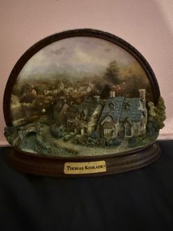 Thomas Kinkade Lamplight Lane 3D plate