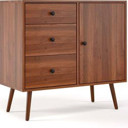 Storage Cabinet Mid-Century Modern Sideboard, Drawer Dresser,TV Stand Freestanding Cupboard for Home Office, Living Room Nightstand For Bedroom 