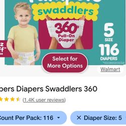 Pampers Swaddlers Pull On  116 Diapers Size 5 Pull Up Diaper