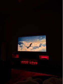 TV table with electric fireplace