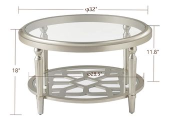 Coffee Table Round champagne glass with shelf