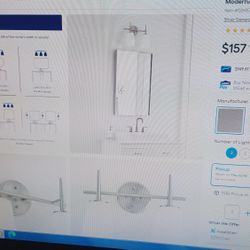 Brand New Inbox Bathroom Vanity Light. Brushed Nickel. 15.5 In Two Lights