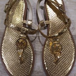 Michael Kors Gold Leather Sandals