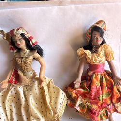 1950 Vintage Egyptian Flagg Doll And Dominican Doll