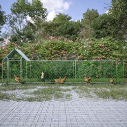 16 ft x 3 ft Metal Chicken Coop Run Hen House  / Poultry Habitat [NEW] **Assembly Req