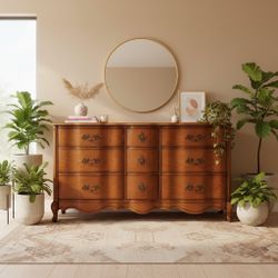✨ Vintage Bassett Solid Wood Dresser 9 Drawer Vintage Antique – Restored | French Provincial Style ✨