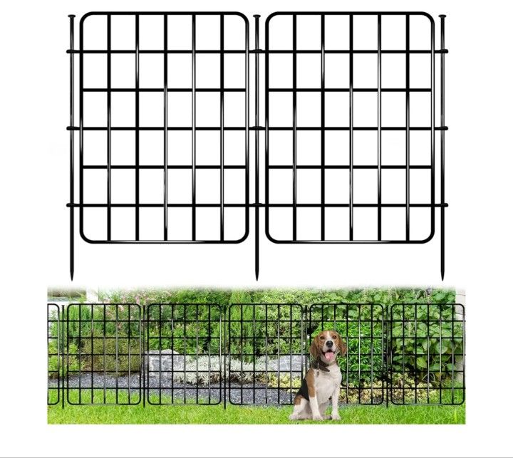 30ft x 22in Garden Fence Animal Barrier, 28 Panels No Dig Fence Border, Rustproof Metal Decorative Garden Fence with Ground Stake, Flower Bed Edging B