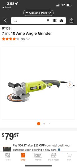 Ryobi 7” Corded Angle Grinder 