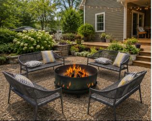 Brand new patio set wood Fire pit